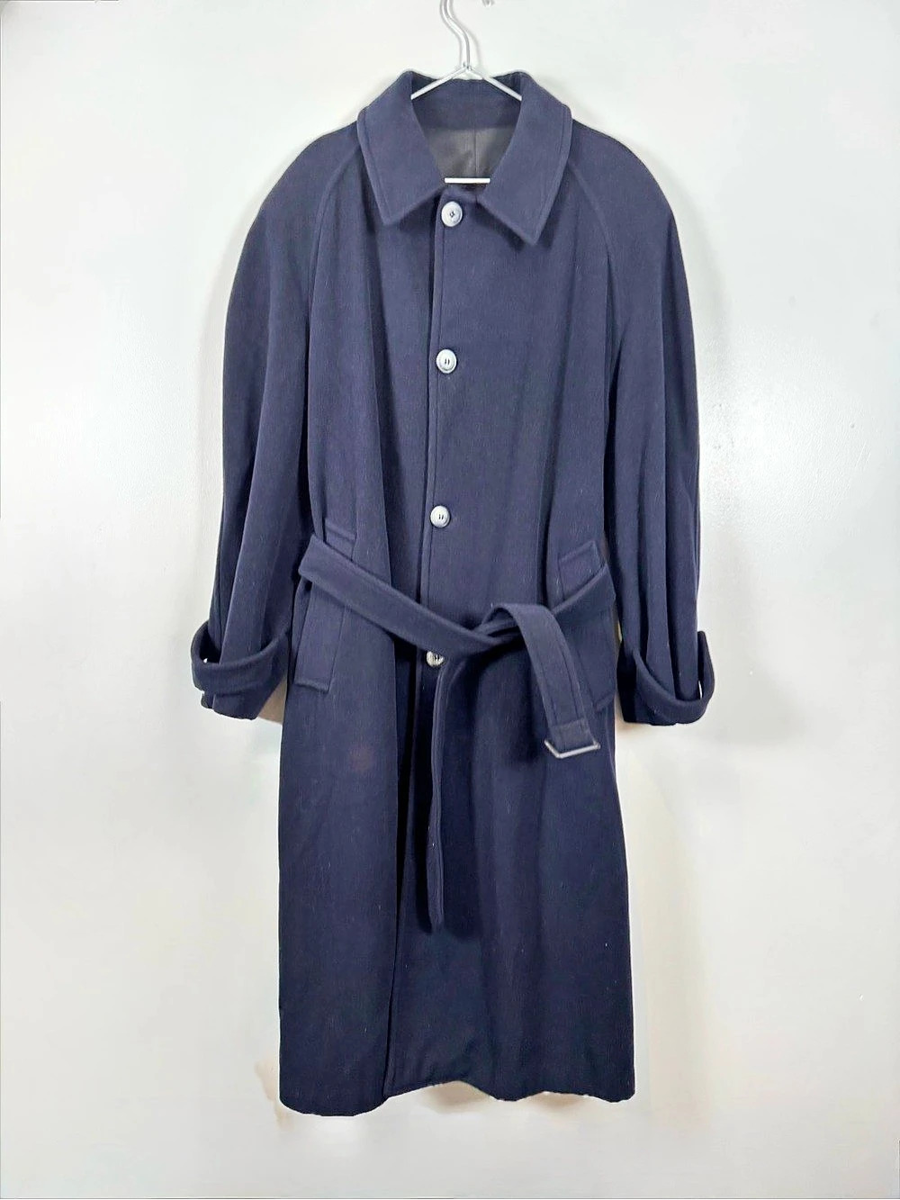 Vintage Navy Wool And Cashmere Coat